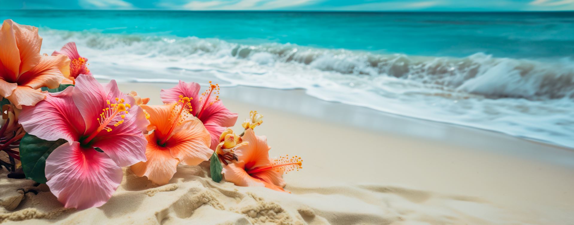 Ocean and flowers